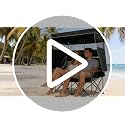 Grey Double Camping Chair with Canopy - Heavy Duty 2 Person Folding Loveseat with Shade & Cup Holders