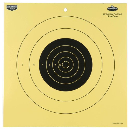Birchwood Casey Non-Adhesive Dirty Bird Reactive Targets Practice Shooting for Indoor and Outdoor Use, 12" 25 Yard - 12 Targets