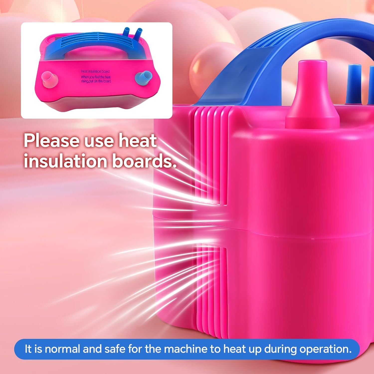 Skiennix Electric Balloon Pump - 110V 600W Portable Dual Nozzles for Party Decorations | Includes Tying Tool