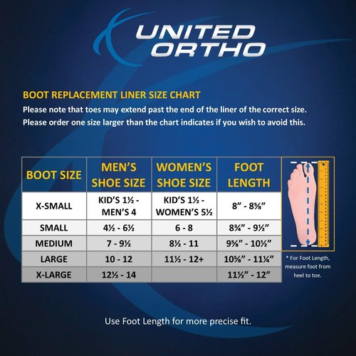 United Ortho B07MVZHXX6 Cam Walker Fracture Boot Liner, Medium, Black