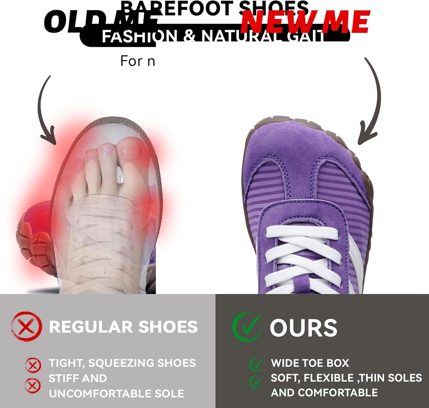Barefoot Shoes - Wide Toe Box Sneakers for Women & Men | Lightweight, Breathable, Non-Slip Trainers