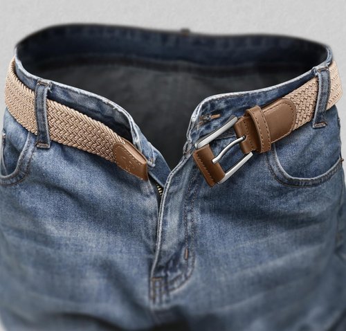 BULLIANT Stretch Belt for Men - Woven Braided Design | Perfect for Golf, Casual Pants & Jeans