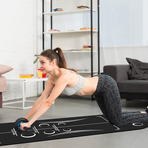 NELOMO Abdominal Exercise Mat Ab Workout Mat Rubber Non-Slip Abdominal Exercise Mat Ab Roller Mat 71”X 23.6” Heavy Ab Training Mat AB Workout Must Have for Fitness Gym