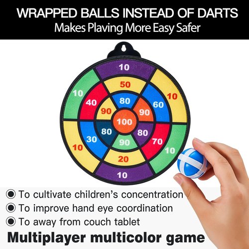 Hello Papaya Magnetic Dart Board - Fun Family Game with 12 Magnetic Darts & 12 Sticky Balls | Perfect for Kids 3-12