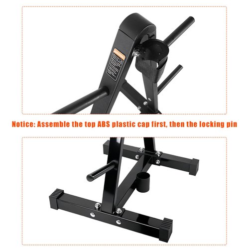 Luwint A-Frame Weight Plate Tree Rack with Barbell Holder, Dual Size Compatible for 1“ & 2“ Olympic Standard Plates, 300 lbs Capacity Home Gym Storage Stand, Space Saving Organizer