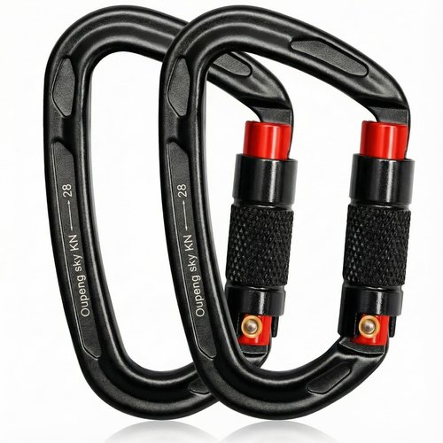 Auto Locking Carabiner Clips - 28KN (6172lbs) Heavy Duty Caribeaners ，2PCS Large Carabiner Clip for Keychains，Hammock，Camping, Gym, Hiking, Outdoor ，Dog Leash