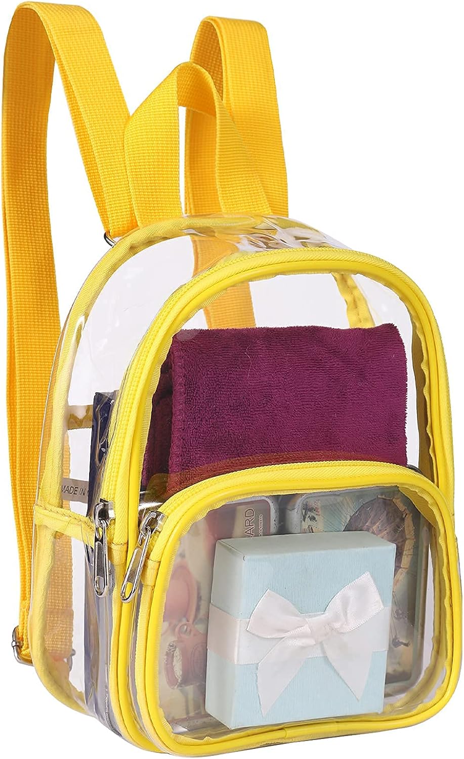 USPECLARE Clear Mini Backpack - Stadium Approved Transparent Bag for Kids | Ideal for Concerts & Sports Events
