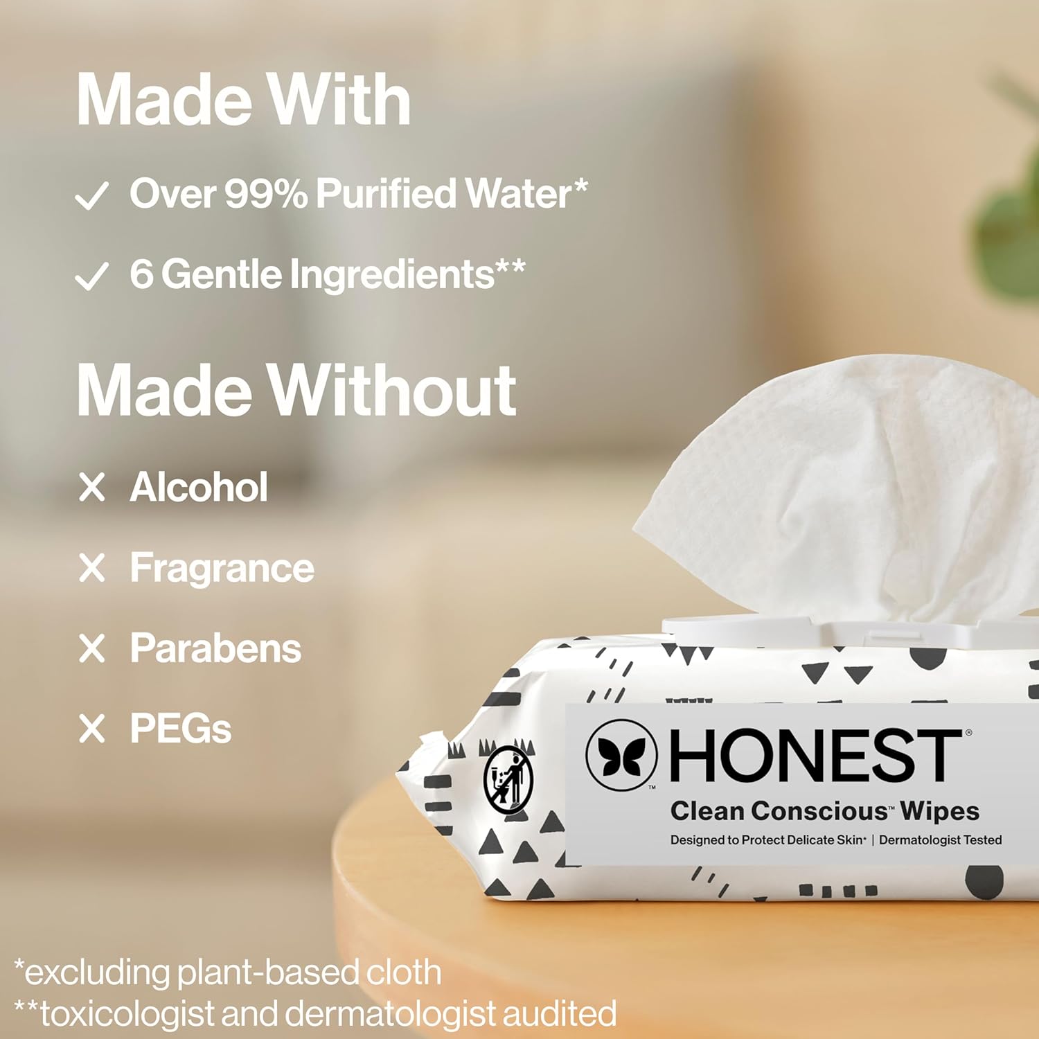 The Honest Company Baby Wipes - Hypoallergenic & Fragrance-Free for Sensitive Skin | 720 Count (10 Packs of 72)