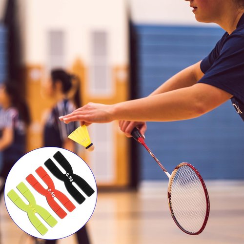M METERXITY 6 Pack Racket Weight Balance Strips - Tennis Badminton Racquet Balance Strips Tape Bar Weighted Tapes, Apply to Racquet/Sports (0.5g, 3 Colors)