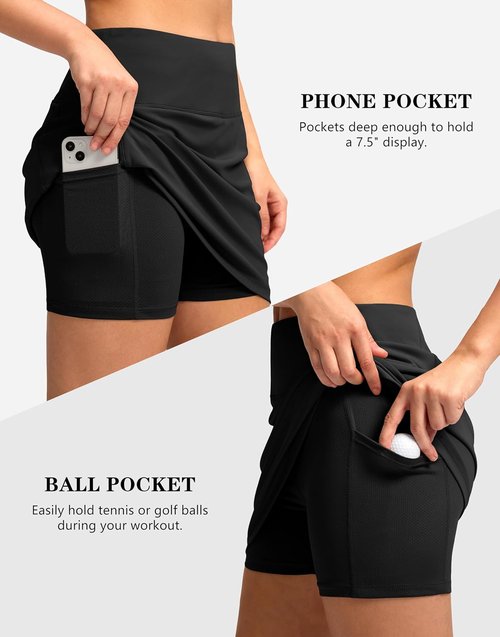 G Gradual Women's Golf Skirt | High-Waisted Stretchy Skort with 4 Pockets - Athletic Casual Design