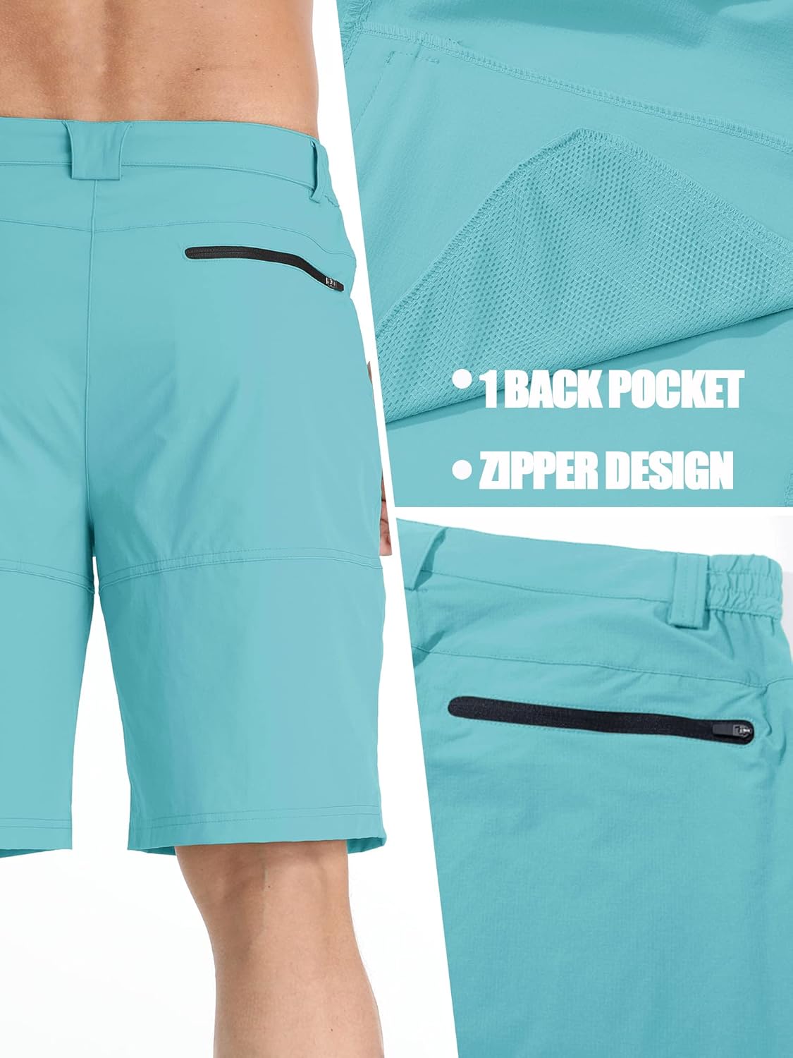 TACVASEN Men's Quick-Dry Cargo Shorts - Water-Resistant Casual Hiking & Golf Shorts