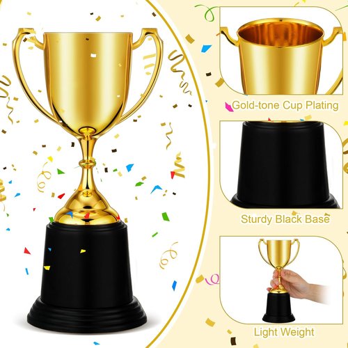 Ecation Gold Trophy Award - 9 Inch Appreciation Cup for Employees, Teachers & Volunteers | Perfect Thank You Gift