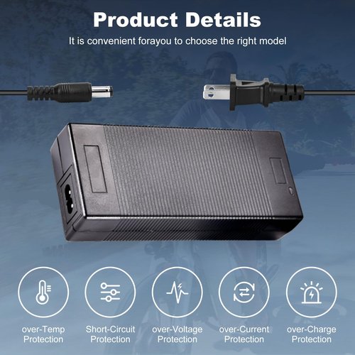 42V 2A UL VOLPAM Electric Scooter Charge,6Plugs for Gotrax Electric Scooter Charger,Hover-1,Hiboy,Jetson,Maxshot Scooter