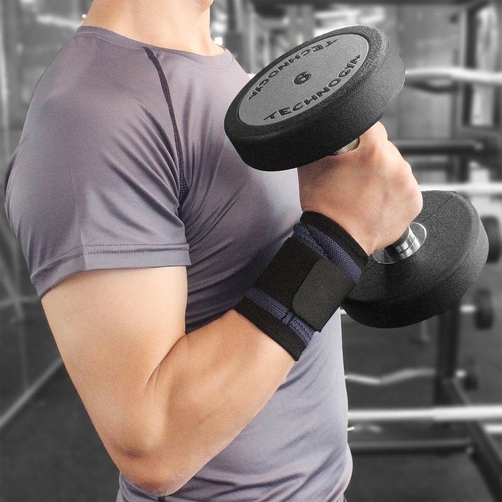 YUNYILAN Wrist Brace - Compression Support Sleeves for Carpal Tunnel & Tendonitis Relief | Black, Medium (2 Pack)
