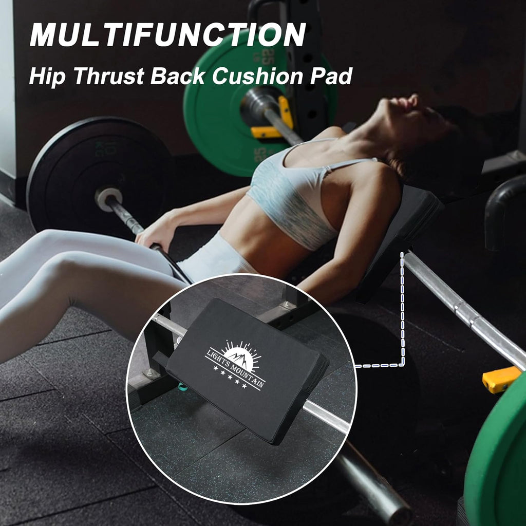Skiennix Square Hip Thrust Pad - Extra Thick Firm Barbell Pad for Glute Bridges | Non-Slip Heavy Duty Support for Home Gym