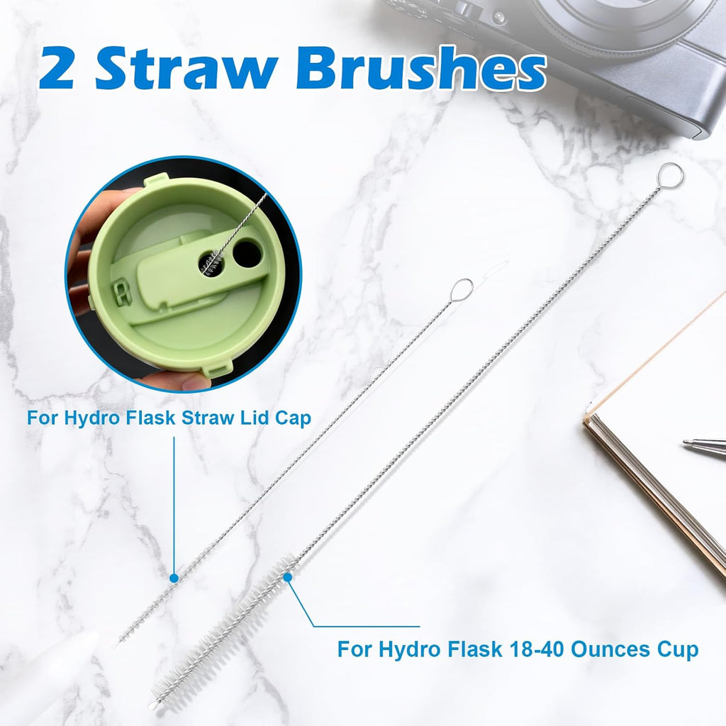 Palksky Water Bottle Cleaner Brush Kit - Long Handle & Wide Straw Lid Brushes for Hydro Flask 16/24/32/40 oz