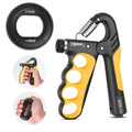 Keria Grip Strength Trainer Kit, Hand Grip Strengthener with Adjustable Resistance 11-220Lbs, Fingers Exerciser - Silicone Rings, Forearm Strengthener for Athletes Musicians and Injury Recovery