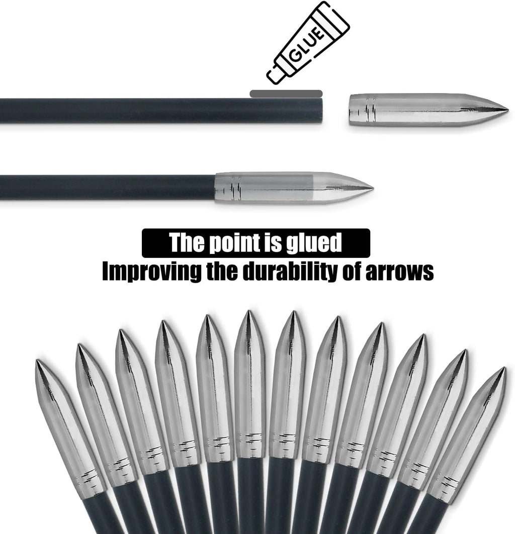 Skiennix Archery Arrows - Durable Training Practice Arrows for Kids & Beginners | Pack of 12