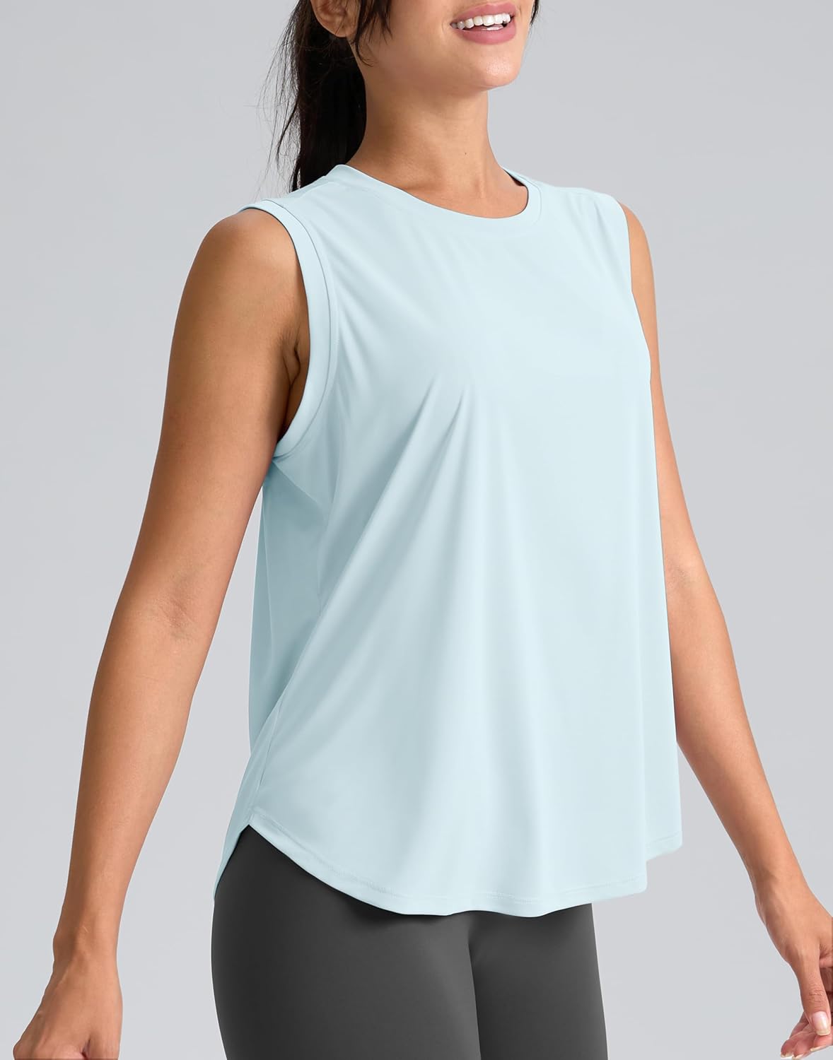 SANTINY Women's Athletic Tank Tops - Lightweight & Breathable Workout Shirts for Yoga & Tennis