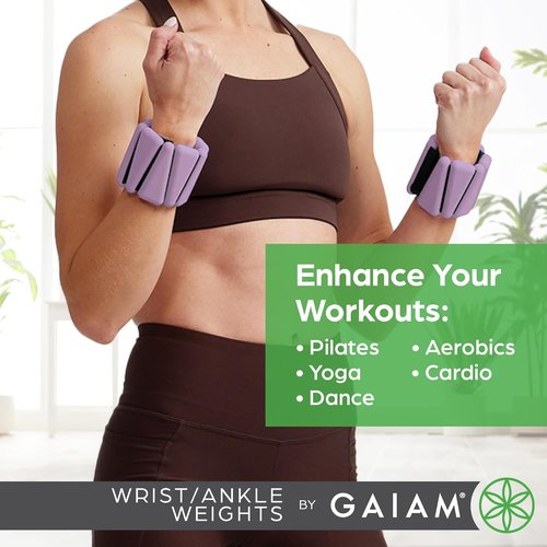 Gaiam Adjustable Wrist and Ankle Weights - Strengthen, Tone & Sculpt | Ideal for Yoga, Dance & Home Workouts