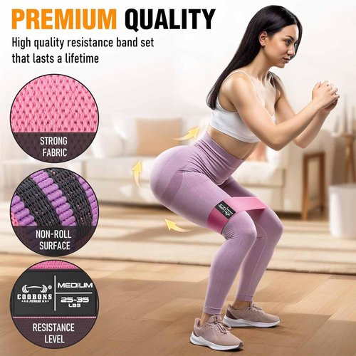 Fabric Resistance Bands by Skiennix - Versatile Exercise Bands for Glutes, Legs & Home Workouts