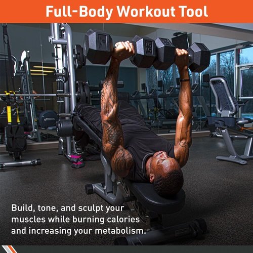 Body Sport Hex Dumbbell | Rubber Encased Weight for Strength Training | Ideal for Home Gym