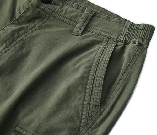 Foursteeds Women's Mid Rise Cargo Capris - Elastic Waist, Multi Pocket Tactical Hiking Pants