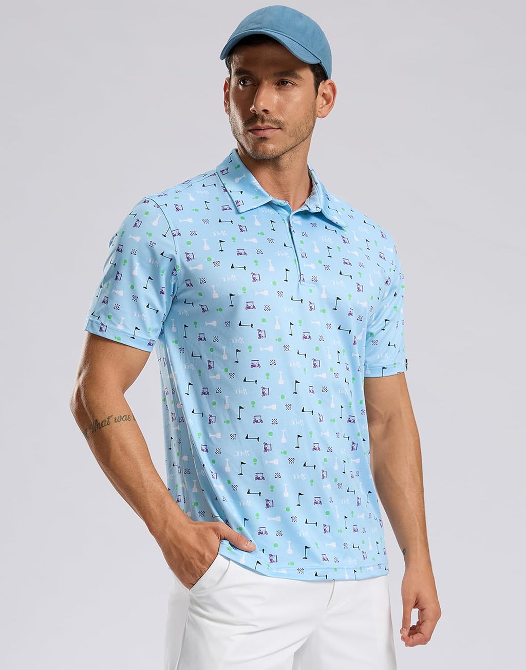 Skiennix Men's Golf Shirt - Short Sleeve Dry Fit Polo with Moisture-Wicking Fabric | Lightweight Casual Design