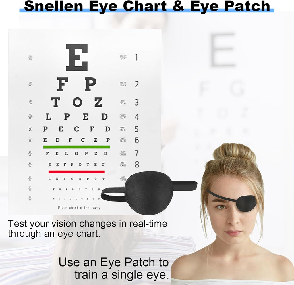 Vision Convergence Beads Training Kit - Snellen Eye Chart & Strabismus Correction Cards for Eye Muscle Strengthening and Focus Exercise