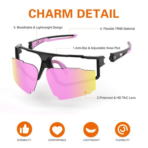suoso Polarized Sports Sunglasses Men: UV400 Running Sunglasses for Women, Lightweight Fishing Baseball Cycling Glasses TR90