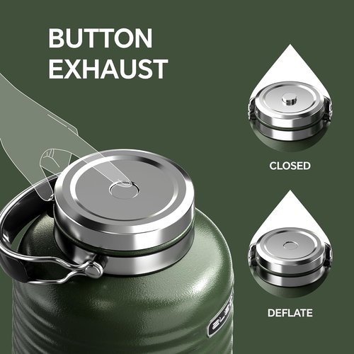 IDEUS Insulated Beverage Dispenser - Vacuum Double-Wall Stainless Steel Water Cooler | 1.4 Gallon, Green