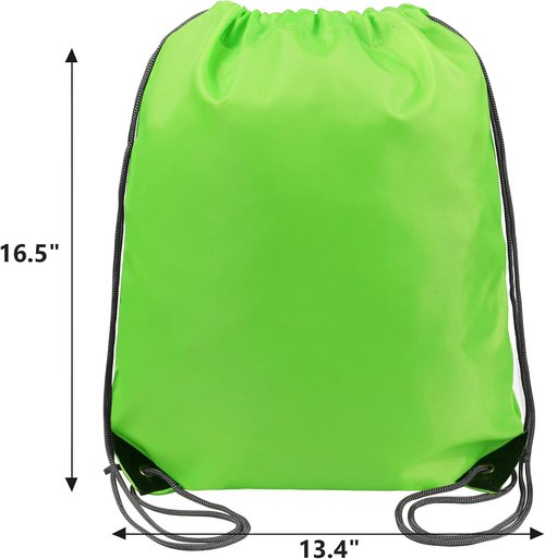 BeeGreen 20-Pack Green Drawstring Gym Backpacks - Lightweight & Durable Storage Bags for Travel & Sports