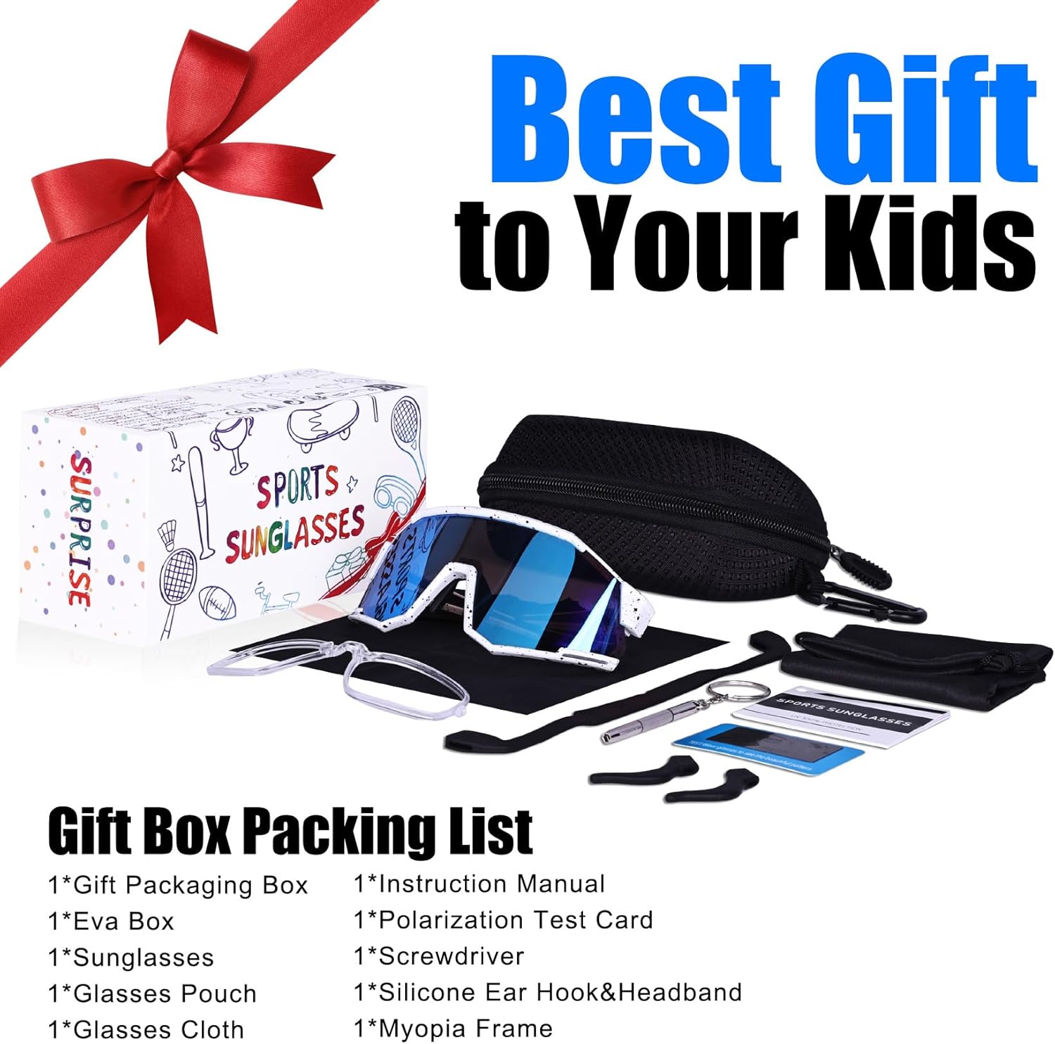 Polarized Kids Sunglasses - Ultra-Light TR90 Frame | UV400 Protection for Boys & Girls