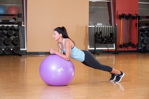 Black Mountain Products Yoga Stability Ball - Antiburst Design, 2000 Lbs Capacity, Includes Foot Pump & Plug