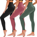 TNNZEET High Waisted Leggings for Women - Black Tummy Control Soft Yoga Pants with Pockets | 3 Pack