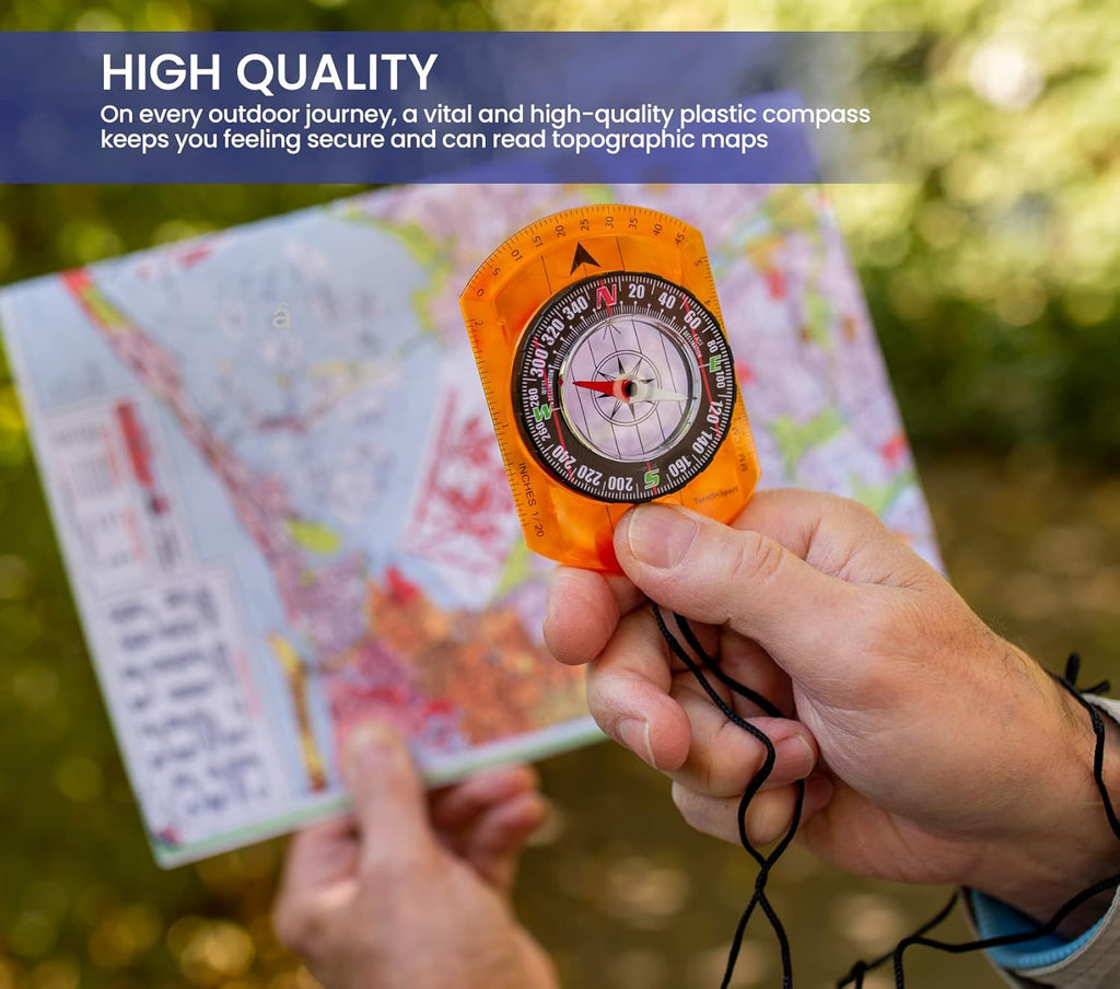 Orienteering Compass - Advanced Hiking & Camping Navigation Tool - Perfect for Kids & Scouts