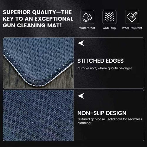 24”x12” Pistol Cleaning Mat by [Brand Name] - Oil Resistant, Non-Slip Design with 100PCS 6” Cleaning Swabs