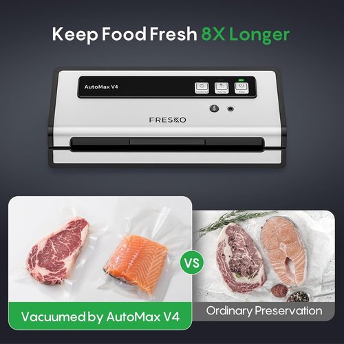 FRESKO Vacuum Sealer Machine - Automatic Bag Detection & Double Heat Seal | Starter Kit Included