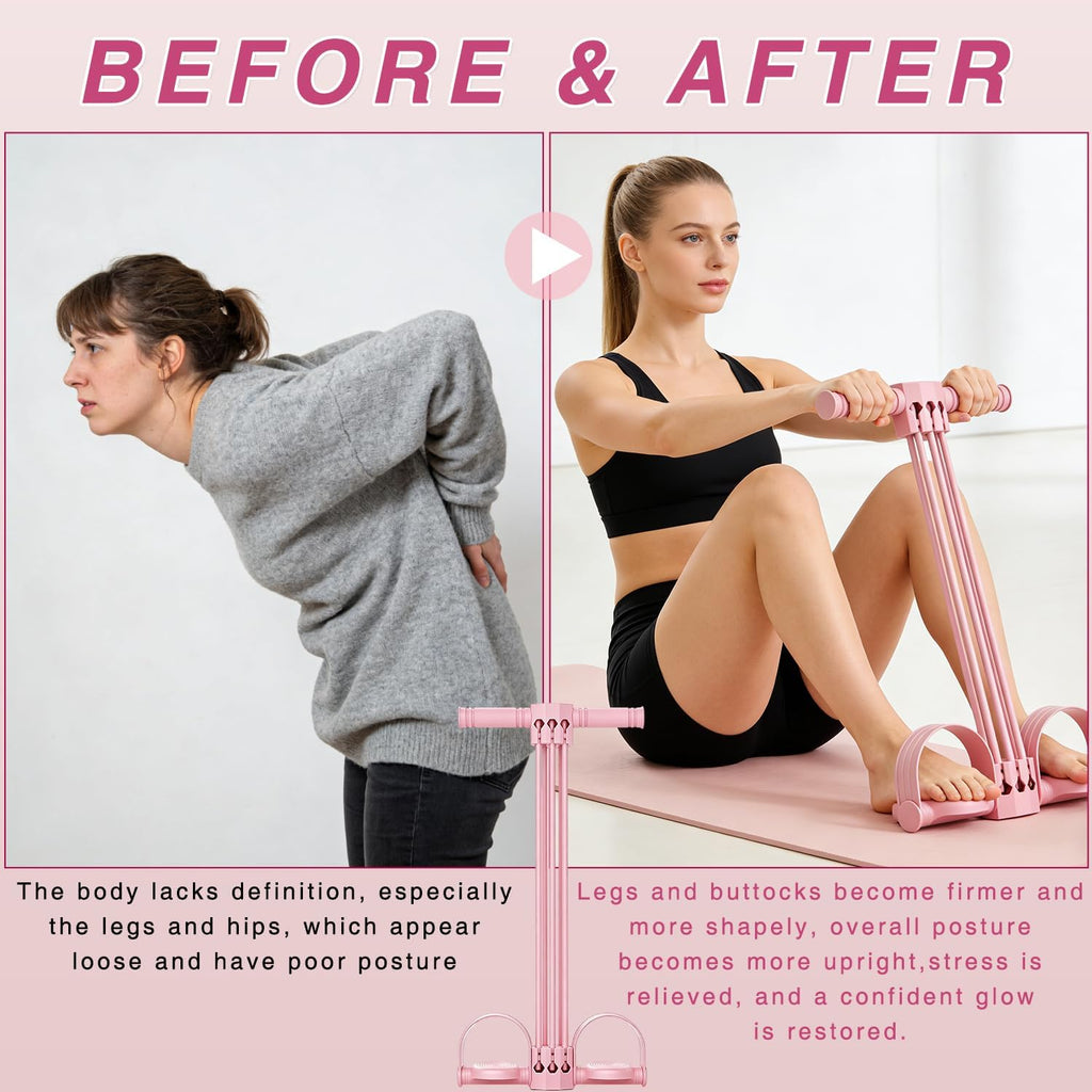 Skiennix Pedal Resistance Bands - Upgrade 6-Tube Natural Rubber for Full-Body Workouts | Fitness Bands for Abdomen, Arms, Legs
