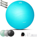 HAPBEAR Exercise Ball - Anti-Burst Yoga & Pilates Ball for Core Training | 22''/26''/30'' Sizes, Includes Quick Pump & 3 Resistance Bands