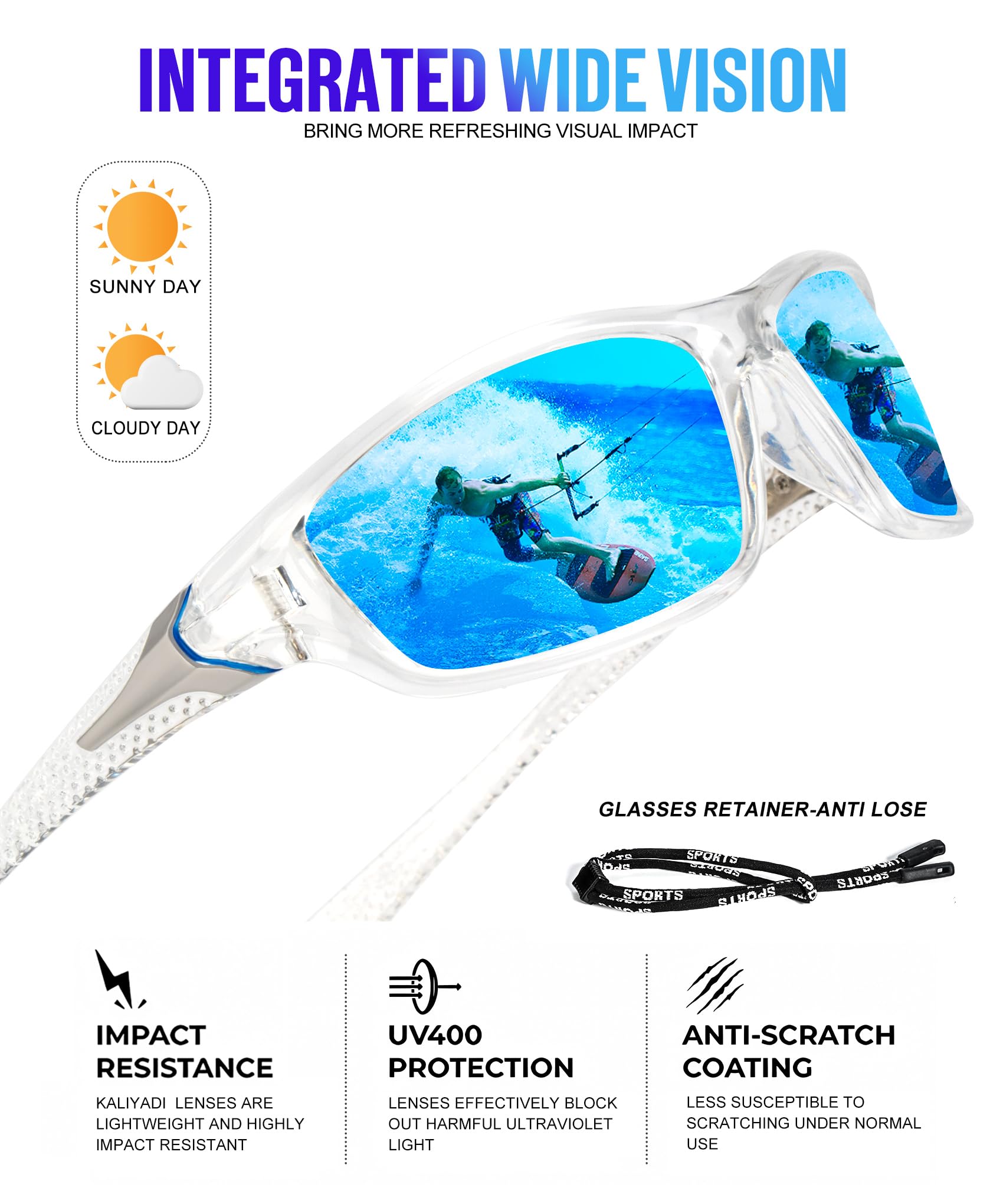 KALIYADI 3 Pack Polarized Sunglasses-Men Sports Sun-glasses: Mens Sunglasses UV Protection for Fishing Driving Cycling