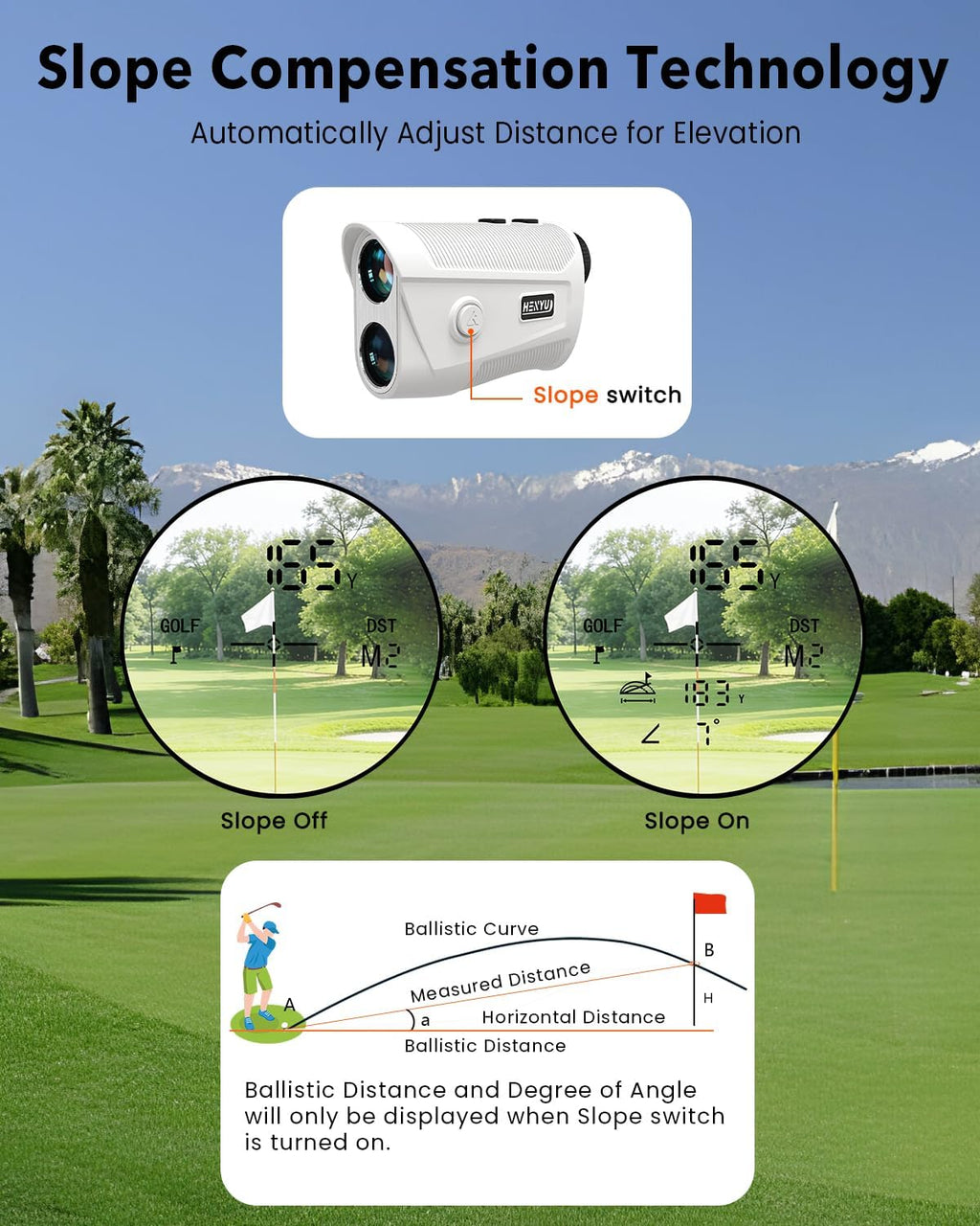Skiennix Golf Rangefinder - 1500 Yards Laser Precision with Slope, 7X Magnification & Vibration Lock