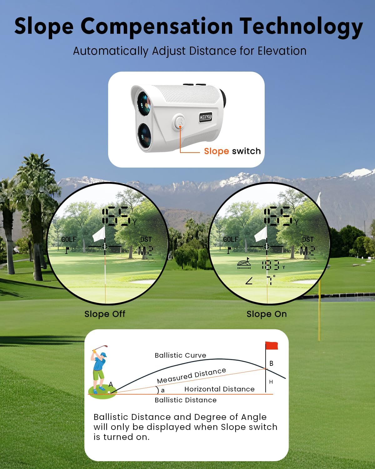 Skiennix Golf Rangefinder - 1500 Yards Laser Precision with Slope, 7X Magnification & Vibration Lock