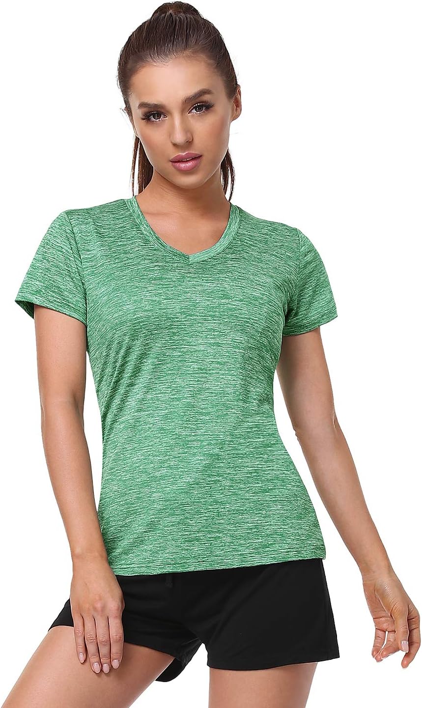 Xelky Women's Dry Fit V-Neck T-Shirt - Moisture-Wicking Athletic Activewear | 3-4 Pack