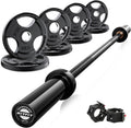 RitFit Olympic Barbell Weight Set - 4/6FT Bar with 55-115LB Plates for Weightlifting & Strength Training