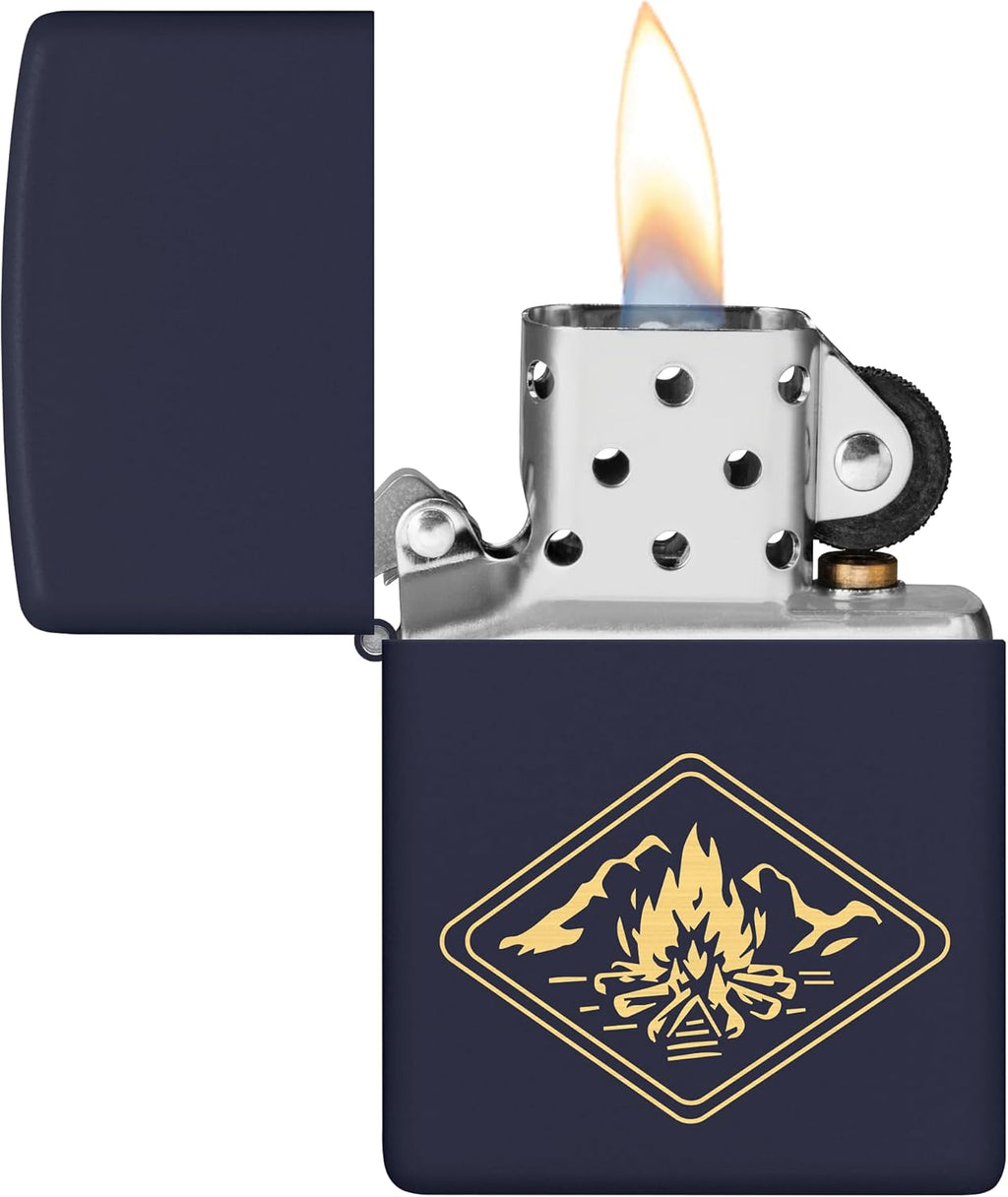 Zippo Pocket Lighter - Campfire Design | Durable & Windproof for Outdoor Use