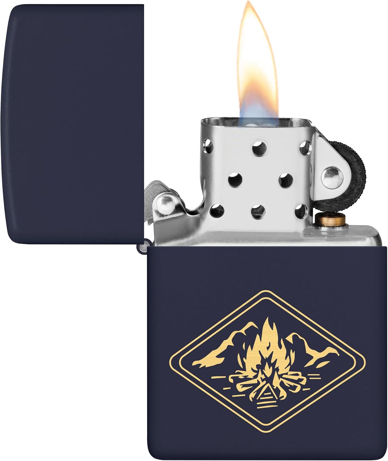 Zippo Pocket Lighter - Campfire Design | Durable & Windproof for Outdoor Use