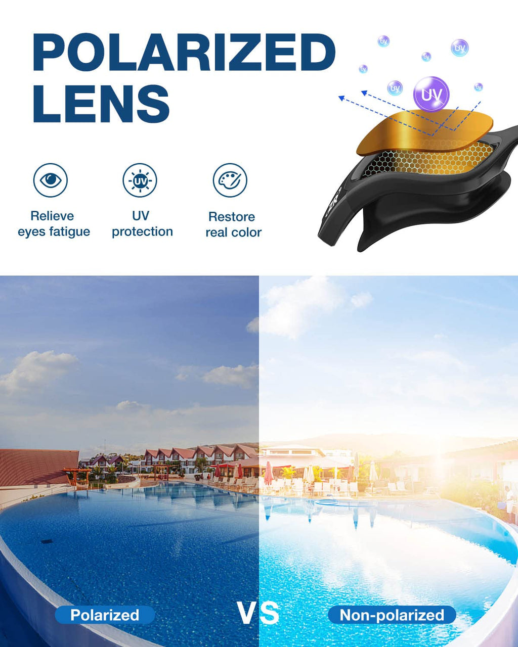 ZIONOR Swim Goggles, Upgraded G1 Polarized Swimming Goggles Anti-fog for Adult Men Women B4 (Polarized + Bright Mirror Coffee Gold)