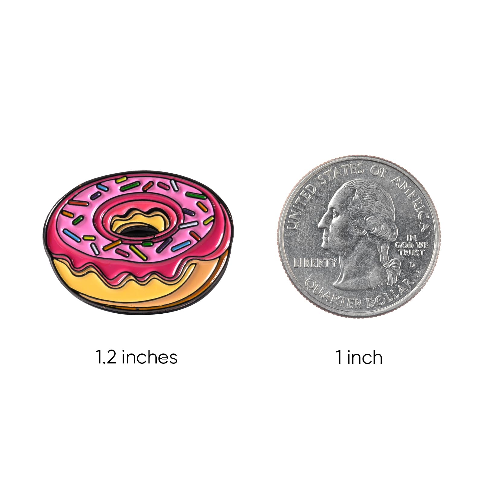 SPORTY BUFF Golf Ball Marker, Premium Enamel Fun Custom Design Golf Accessories, Great Golf Gifts for Men Women Golfers (Donut)