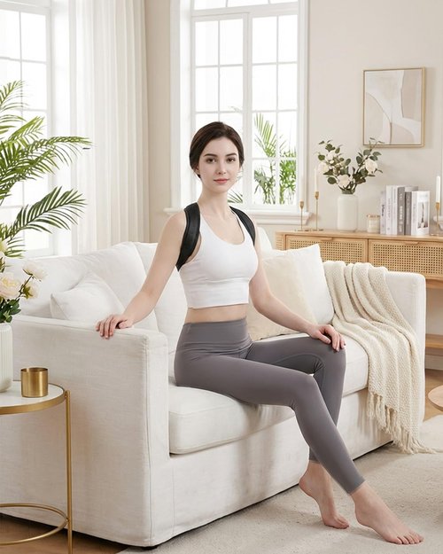 Playire Anatomical Y-Shape Upper Back Posture Corrector For Women, Superior Fabric Back Straightener Posture Brace For Women，Invisible Confidence & Maximum Breathability,Office Essential